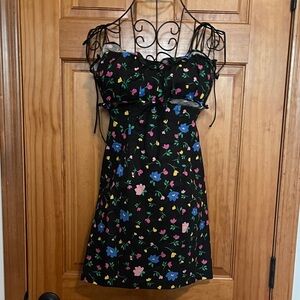 NWT For Love and Lemons Floral Black Dress with Colorful Flowers Size S
